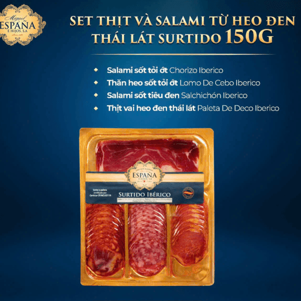 SET THỊT VÀ SALAMI TỪ HEO ĐEN THÁI LÁT SURTIDO 150G