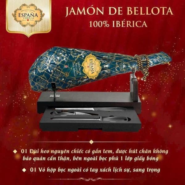 ĐÙI HEO MUỐI JAMÓN DE BELLOTA IBÉRICO 100% - Hình ảnh 3