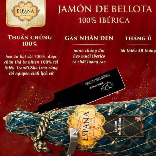 ĐÙI HEO MUỐI JAMÓN DE BELLOTA IBÉRICO 100% - Hình ảnh 2