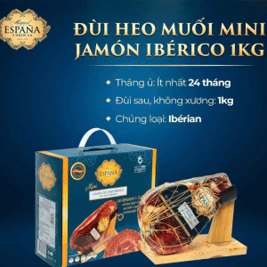 ĐÙI HEO ĐEN MUỐI MINI JAMÓN IBÉRICO 1KG