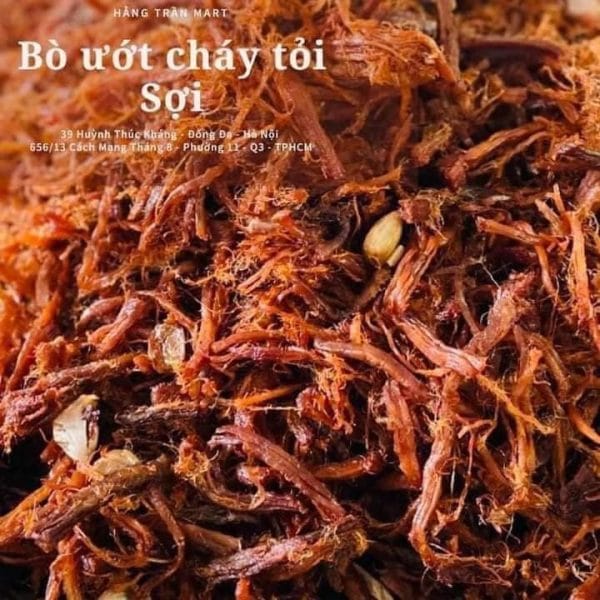 BÒ SỢI ƯỚT CHÁY TỎI ( GÓI 200GR )