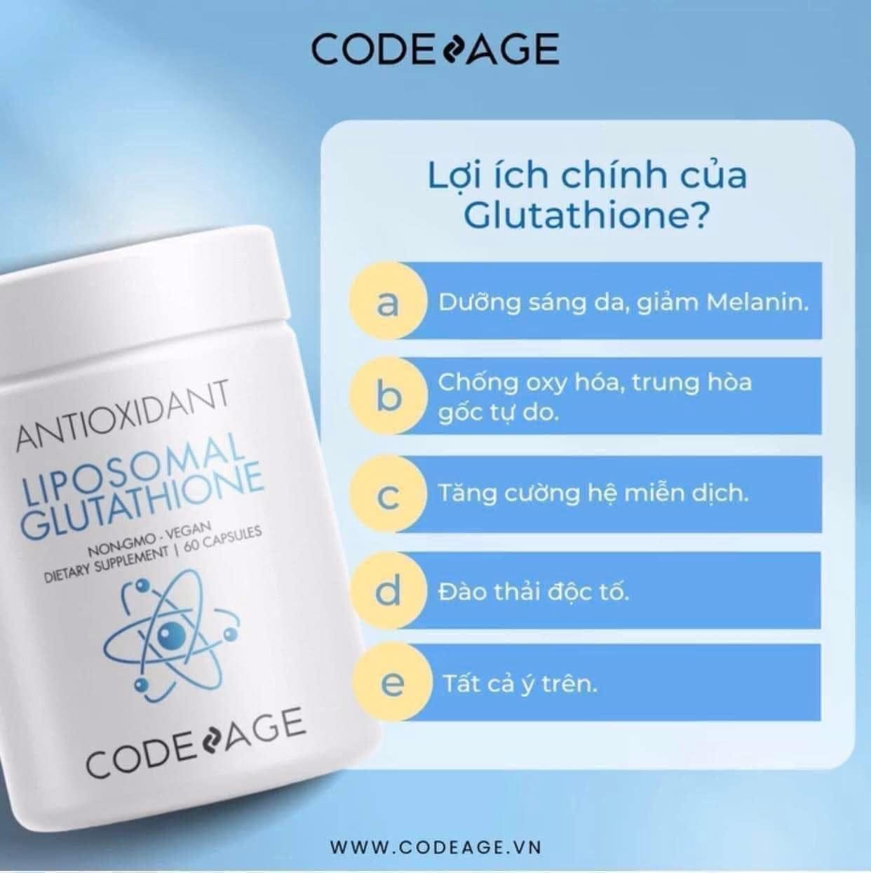 Viên Uống Trắng Da CodeAge Liposomal Glutathione