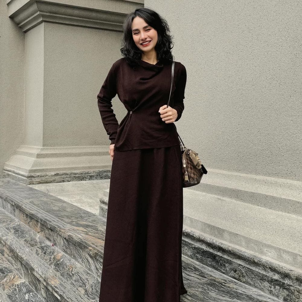 SET ĐẦM GIỮ NHIỆT MÀU NÂU - Hình ảnh 2