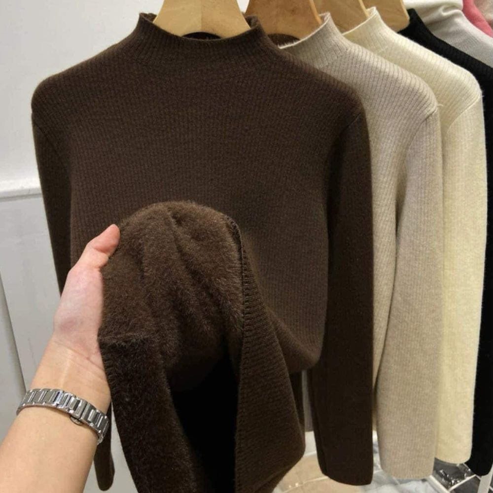 ÁO GIỮ NHIỆT LÓT LÔNG HÀN QUỐC ( MÀU NÂU TÂY ) - Hình ảnh 3